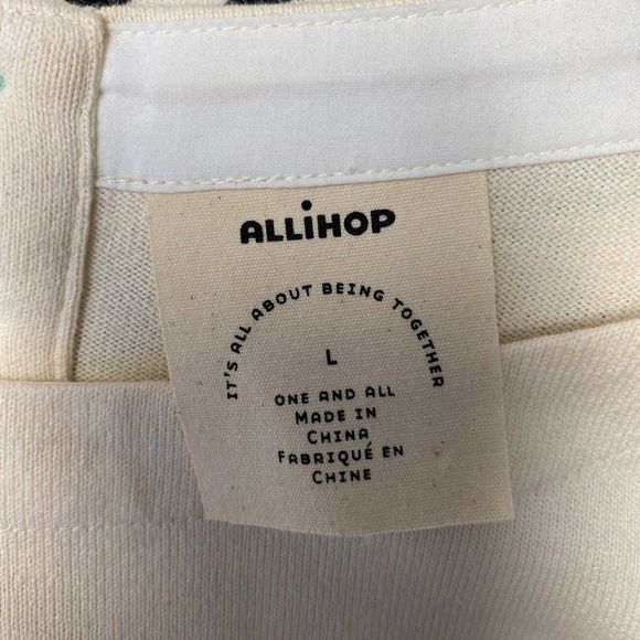 Allihop Black Ivory Stripe Long Sleeve Shift Dress - Picture 5 of 5